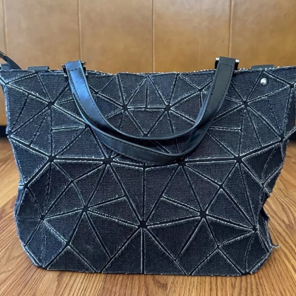 ❌ SOLD ❌ Vintage Issey Miyake Bao Bao Bag Black Distressed Denim Y2K *No Shoulde - Picture 2 of 13